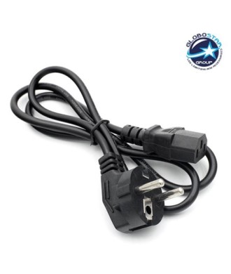 Ρευματολήπτης PC IEC-320-C13 3 Pin Μήκος 110cm Schuko EU Plug High Quality GloboStar 51193